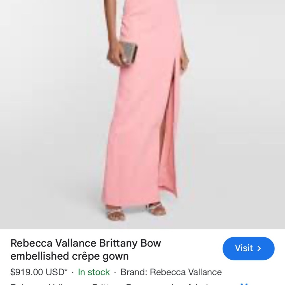 Rebecca Vallance Pink Strapless Dress with Silver Bows - Picture 4 of 11